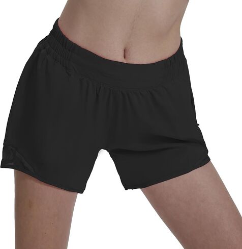 AugIris Athletic Running Shorts for Women with Zipper Pocket,5inch Lightweight Gym Workout Shorts with Mesh Liner Quick Dry in Saudi Arabia