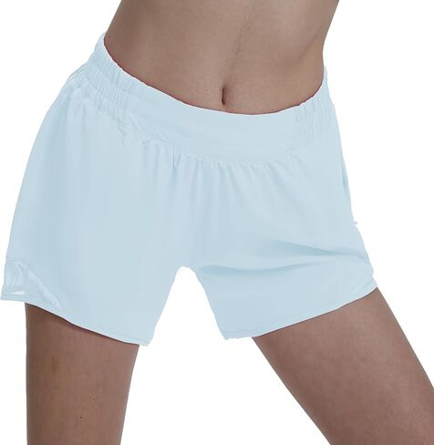 AugIris Athletic Running Shorts for Women with Zipper Pocket,5inch Lightweight Gym Workout Shorts with Mesh Liner Quick Dry in Saudi Arabia