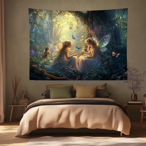 Richldeas 60x44inchs الخيال نسيج جدار الغابات الطبيعية الغابات الجدار شنقا لغرفة النوم فراشة شجرة سحرية الجنية غامضة الغابة المفروشات لغرفة المعيشة غرفة نوم النوم RITAYW077 in Saudi Arabia