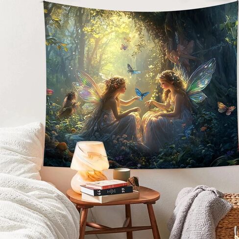 Richldeas 60x44inchs الخيال نسيج جدار الغابات الطبيعية الغابات الجدار شنقا لغرفة النوم فراشة شجرة سحرية الجنية غامضة الغابة المفروشات لغرفة المعيشة غرفة نوم النوم RITAYW077 in Saudi Arabia