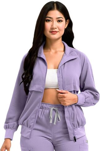 ALIALAVESTA Scrub Jackets long Sleeve Medical Scrub Jackets Soft stretch nurse jacket with side pockets for Unisex Workwear in Saudi Arabia