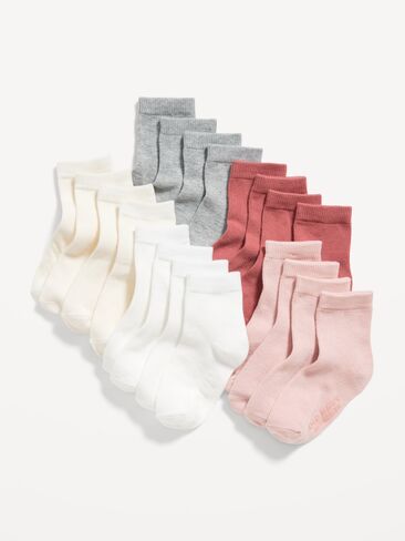 Old Navy Unisex Crew Socks 10-Pack for Toddler & Baby - Essentials in Saudi Arabia