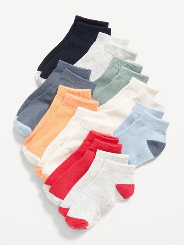 Old Navy Unisex Ankle Socks 10-Pack for Toddler & Baby - Multi Top in Saudi Arabia