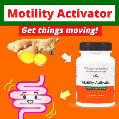 OC Integrative Medicine Motility Activator by Dr. Rajsree | Helps with Gas, Bloating & Constipation | Promotes Small Intestine Motility | with Ginger and Artichoke Leaf Extract | 60 Capsules in Saudi Arabia
