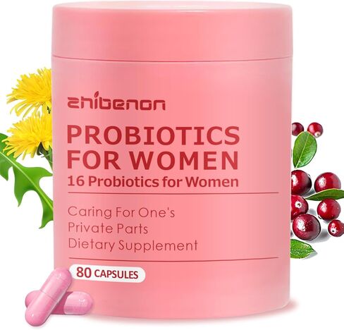 Zhibenon Premium Vaginal Probiotics – pH Balance with Prebiotics & Lactobacillus Probiotic Blend - Vaginal Health Supplement - Promote Healthy Vaginal Odor & Vaginal Flora, 80 Count (Pack of 1) in Saudi Arabia