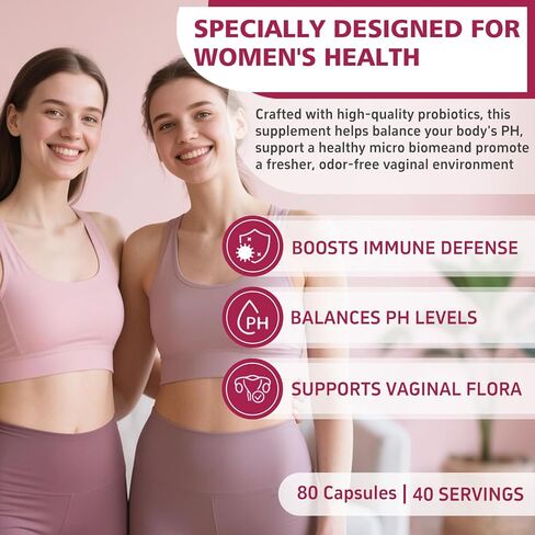 Zhibenon Premium Vaginal Probiotics – pH Balance with Prebiotics & Lactobacillus Probiotic Blend - Vaginal Health Supplement - Promote Healthy Vaginal Odor & Vaginal Flora, 80 Count (Pack of 1) in Saudi Arabia