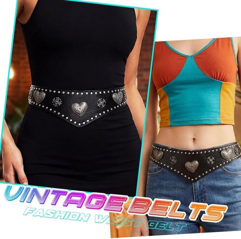 BODIY Black Leather Wide Belt Vintage Waist Belts Stretch Corset Belts Rivet Chunky Belt for Women in Saudi Arabia