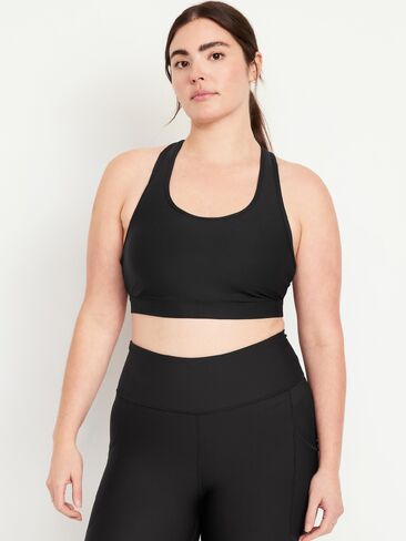 Old Navy Medium Support PowerSoft Racerback Sports Bra - Black Jack in Kuwait