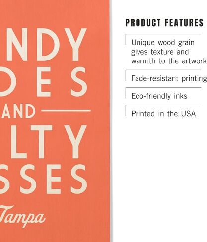 Lantern Press 6x9 Inch Wood Sign, Ready to Hang Wall Decor, Tampa, Florida, Sandy Toes and Salty Kisses, Simply Said, Coral in Saudi Arabia