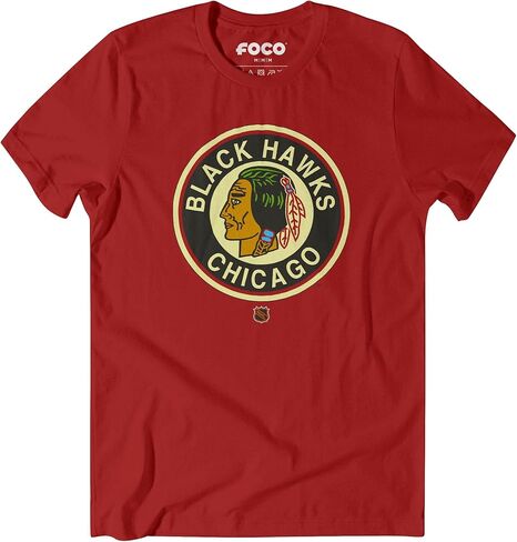 تي شيرت رجالي بأكمام قصيرة يحمل شعار فريق NHL Retro من FOCO in Kuwait