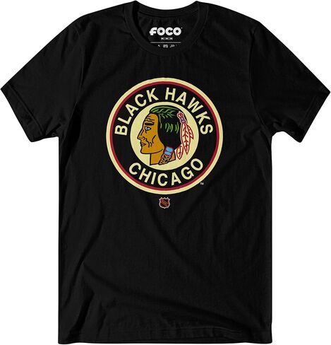 تي شيرت رجالي بأكمام قصيرة يحمل شعار فريق NHL Retro من FOCO in Kuwait