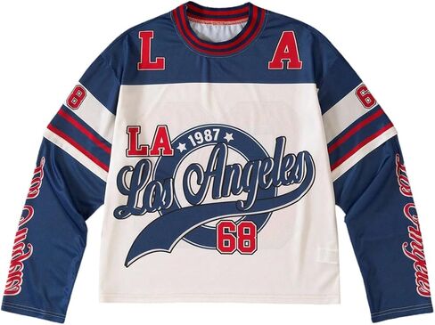 SOLY HUX Jersey Shirts for Men Y2k Number Letter Graphic Tees Long Sleeve T Shirt Streetwear Fall Clothes in Saudi Arabia