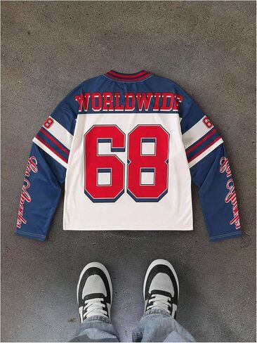SOLY HUX Jersey Shirts for Men Y2k Number Letter Graphic Tees Long Sleeve T Shirt Streetwear Fall Clothes in Saudi Arabia