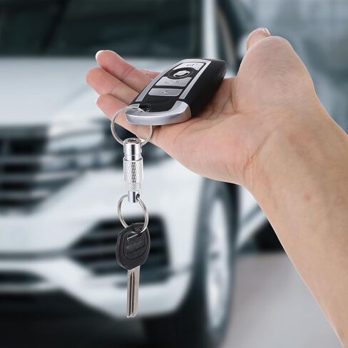2 PCS Quick Release Keychain, Detachable Key Ring Quick Release, Heavy Duty Quick Disconnect Keychain with 2 Split Rings, Metal Detachable Key Chain for Car Purse Bag Accessories(Black, Silver) in Saudi Arabia
