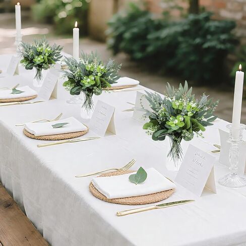100 Pcs Mixed Eucalyptus Stems Bulk, 4 Style Artificial Silver Dollar Eucalyptus Leaves for Wedding Centerpieces, Faux Greenery Branches for Wedding Centerpiece Vase Bouquet Floral Home Decor in Saudi Arabia