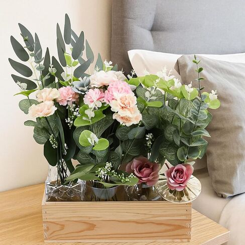 100 Pcs Mixed Eucalyptus Stems Bulk, 4 Style Artificial Silver Dollar Eucalyptus Leaves for Wedding Centerpieces, Faux Greenery Branches for Wedding Centerpiece Vase Bouquet Floral Home Decor in Saudi Arabia