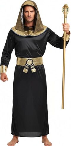 GOBWCOT Egyptian Pharaoh Costume Men Egypt Faraon King Toga King Tut Outfit for Halloween Cosplay Adult in Saudi Arabia