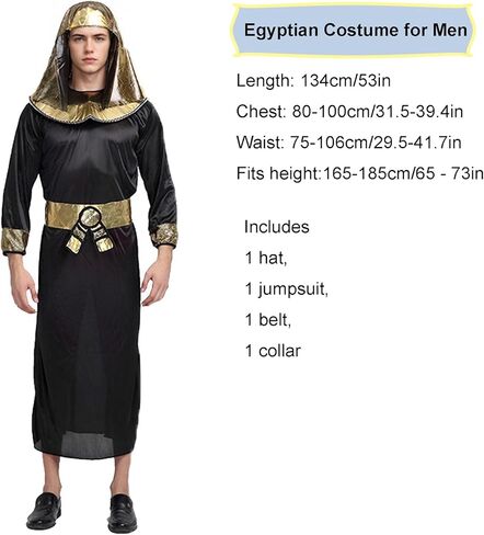 GOBWCOT Egyptian Pharaoh Costume Men Egypt Faraon King Toga King Tut Outfit for Halloween Cosplay Adult in Saudi Arabia