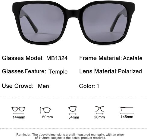 نظارات شمسية للرجال من Aydicon Trendy Cat Eye Polarized حماية من الأشعة فوق البنفسجية 400 MB1324 in Kuwait