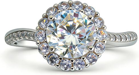 Moissanite Rings for Women, Rtwxi 4Ct Sunflower Ring for Engagement, Wedding, Anniversary or Self-Love, D Color VVS1 925 Silver 18K Gold Plated, Halo Open Adjustable Ring, Crown Yourself.Valentine's Day gifts in Saudi Arabia