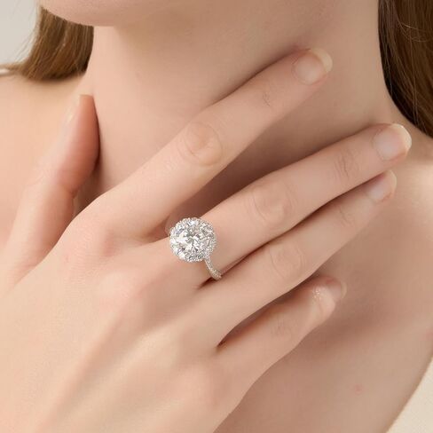 Moissanite Rings for Women, Rtwxi 4Ct Sunflower Ring for Engagement, Wedding, Anniversary or Self-Love, D Color VVS1 925 Silver 18K Gold Plated, Halo Open Adjustable Ring, Crown Yourself.Valentine's Day gifts in Saudi Arabia