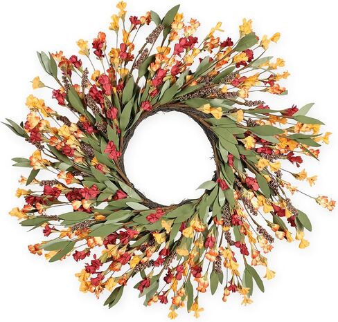 20'' Eucalyptus Wreaths for Front Door,Summer Wreaths for Front Door with Berries, Spring Wreath,All Seasons Wreaths for Front Door, Outdoor/Indoor Window Wall Porch Home Farmhouse Decor. in Kuwait