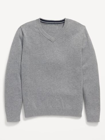 Old Navy V-Neck Sweater for Boys - Charcoal in Saudi Arabia