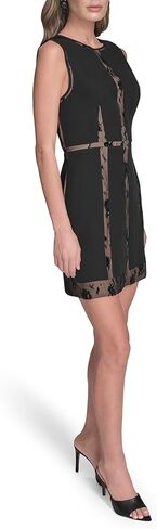 BCBG Womens Sleeveless Jewel Neck Pu Leather A-line Mini Dress in Saudi Arabia