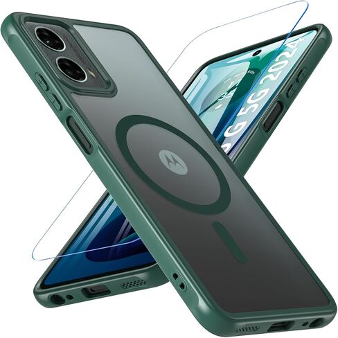 حالة Owkey لـ Moto G 2025 ، حالة الهاتف المغناطيسي [مع حارس الكاميرا] مضاد للأصفر شفاف غير لامع حالة وقائية مقاومة للصدمات لـ Motorola Moto G 5G 2025 (أسود) in Kuwait