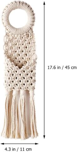 Cabilock Woven Mail Organizer with Storage Pockets Hanging Mail Basket for Wall Boho Door Organizer for Keys Letter Envelope File Boho Woven Tapestry for Narrow Spaces, Bedroom, Entryway, Dorm Decor in Saudi Arabia