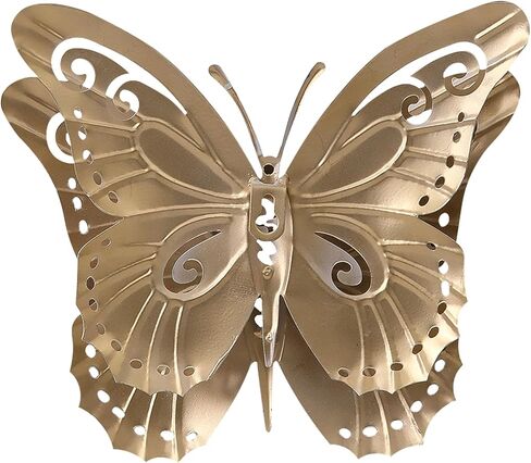 SOFE Vintage Metal Butterfly Wall Decor 8 × 9 Inches, Distressed White 3D Butterfly Wall Art, Rustic Hanging Garden Ornaments for Room, Backyardyard, Patio in Saudi Arabia