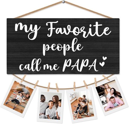 CGBHW Papa Gifts Picture Frame Photo Holder for Wall, Grandpa Gifts, Papa Grandpa Gifts from Grandkids, Best Papa Gifts, My Favorite People Call Me Papa Hanging Photo Display, Grandpa Picture Frame in Saudi Arabia