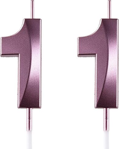شمعة عيد ميلاد AOOLADA 11، شموع الكيك الحادية عشرة، شموع عيد الميلاد رقم 11 لتزيين أعلى الكعكة، أسود in Kuwait