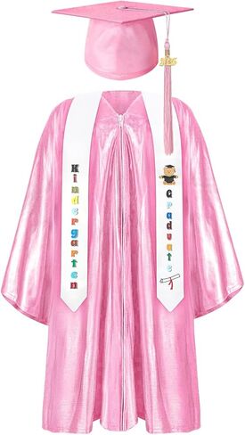 Shiny Kindergarten Graduation Gown and Cap Set with 2025 Tassel (Royal, 30) in Kuwait