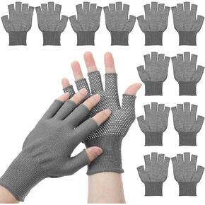 DOPENSPI 6 Pack Half-Finger Workout Gloves, Lightweight Half-Finger Slip Breathable Fingerless Work Glove Compression Gloves for Cycling Sports Motorcycle Fishing in Saudi Arabia