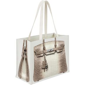 حقيبة قماش أنيقة مع طباعة مستوحاة من الموضة - حقيبة هدايا مرحة للنساء، هدية أنيقة للعطلات، قابلة للطي للاستخدام اليومي in Kuwait