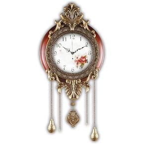 Aero Snail Large Size Retro Vintage Imperial Style Elegant Silent Wood Metal Wall Clock with Swinging Pendulum in Saudi Arabia