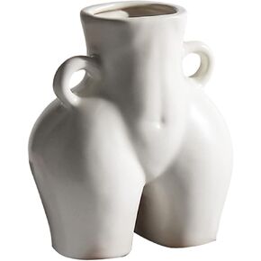 Romehaha Butt Vase,Modern Body Vase Female Form,Matt White Ceramic Vases Art Nude Female Body Sculpture Vase,Butt Vase for Flowers living room coffee table mantle shelf decor accents 5.51''H X 4.72''W in Kuwait