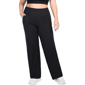 POVTY Women's Plus Size Wide Leg Pants High Waist Loose Stretch Lounge Pants with Pockets Casual Yoga Work Sweatpants in Saudi Arabia