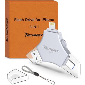 محرك أقراص USB 3.0 فلاش 64 جيجا بايت لجهاز iPhone ، 3in1 عصا تخزين حارس مرمى الصور الخارجي لالتقاط الصور/الفيديو/البيانات الاحتياطية ، V4.46HIGH in Kuwait