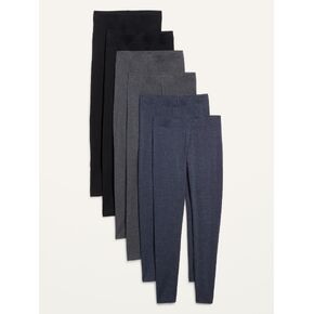 Old Navy High-Waisted Fashion Layering Leggings 6-Pack - Gray/Heather Blue/Black in Kuwait