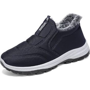 Ptnwcf Men Winter Fur Lined Snow Boots Lightweight Slip On Non Slip Warm Ankel Boots for Outdoor Hiking Work Leisure in Saudi Arabia