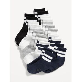 Old Navy Unisex Crew Socks 10-Pack for Toddler & Baby - Stripe Top in Saudi Arabia
