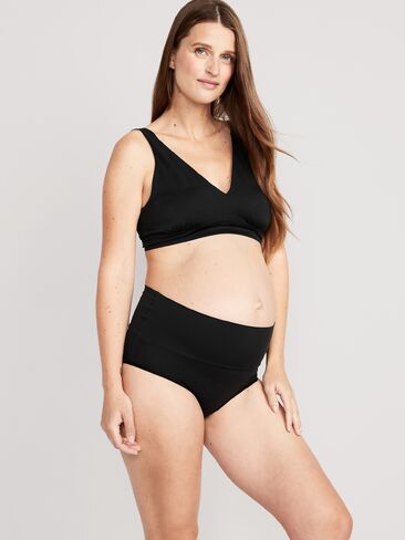 Old Navy Maternity 2-Pack Rollover Panel No-Show Hipster Underwear - Black Jack in Saudi Arabia
