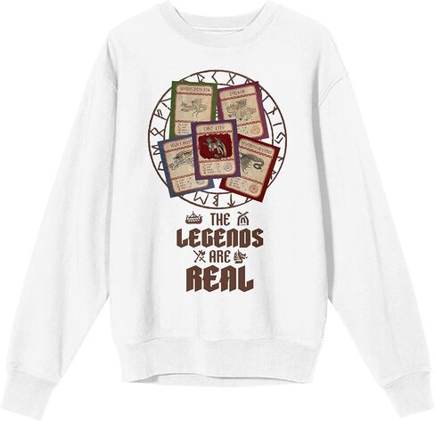 Bioworld How To Train Your Dragon The Legends Are Real Dragon Cards Adult White Crew Neck Long Sleeve Sweatshirt in Saudi Arabia