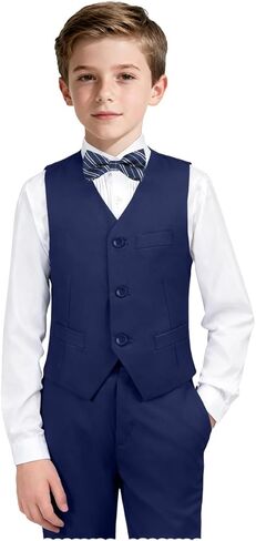 Boys Suit Slim Fit Suit for Kids Formal Outfits Vest Suit 6 Pcs Wedding Ring Bearer Suits Set in Saudi Arabia