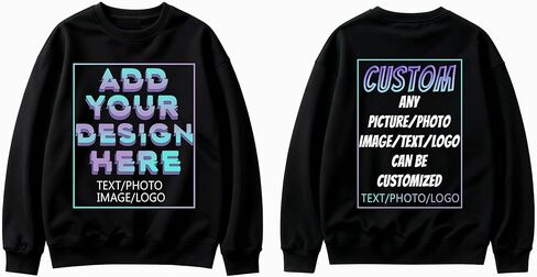 Civikyle Custom Crewneck Sweatshirt Add Your Own Text&Image Unisex Custom Sweatshirt for Men Women Crew Neck Sweatshirt​ in Saudi Arabia