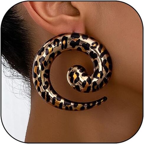 Leopard Hoop Earrings for Women Exaggerated 80s 90s Zebra Chunky Statement Hoops Earring Hypoallergenic Cows Big Hoops Y2k Jewelry Outfits Accessories in Saudi Arabia