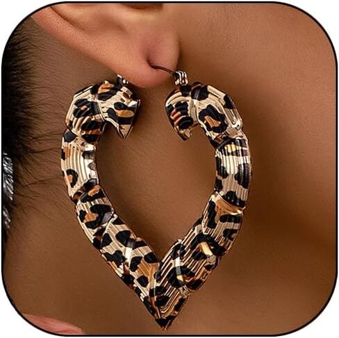 Leopard Hoop Earrings for Women Exaggerated 80s 90s Zebra Chunky Statement Hoops Earring Hypoallergenic Cows Big Hoops Y2k Jewelry Outfits Accessories in Saudi Arabia