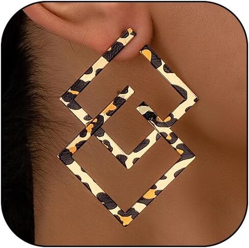 Leopard Hoop Earrings for Women Exaggerated 80s 90s Zebra Chunky Statement Hoops Earring Hypoallergenic Cows Big Hoops Y2k Jewelry Outfits Accessories in Saudi Arabia